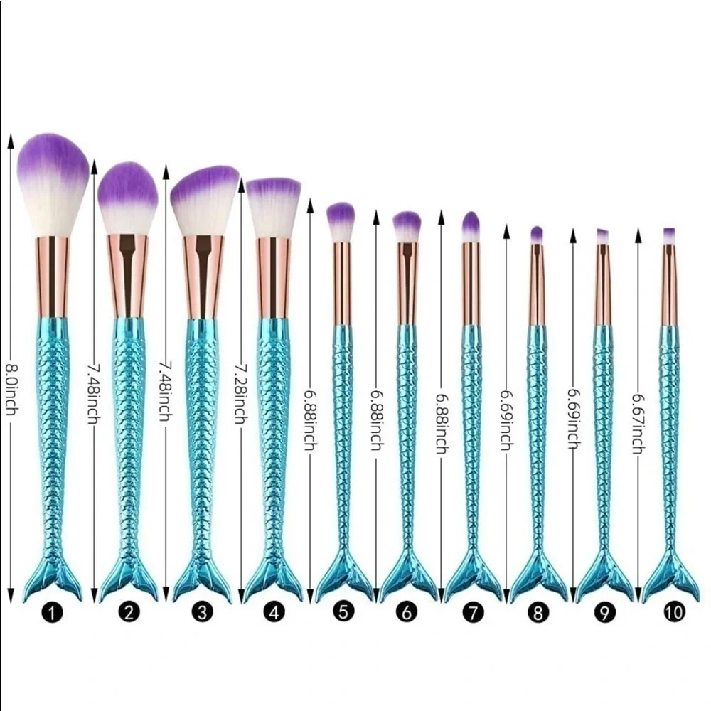 Mermaid Makeup Brushes, soft bristles